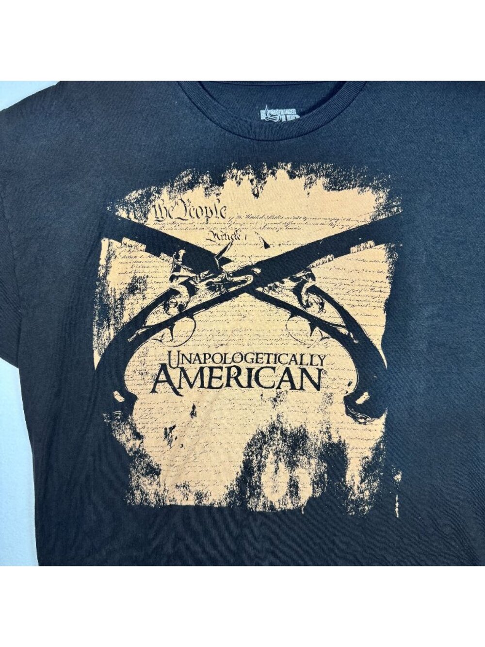 Unapologetically American Ranger Up T-Shirt Constitution Graphic XXL Black